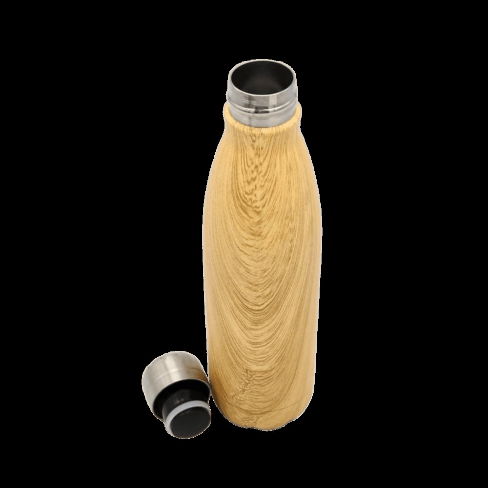 GEYER - Hans Larsen Stainless Steel Water Bottle with Wood Print - Yellow